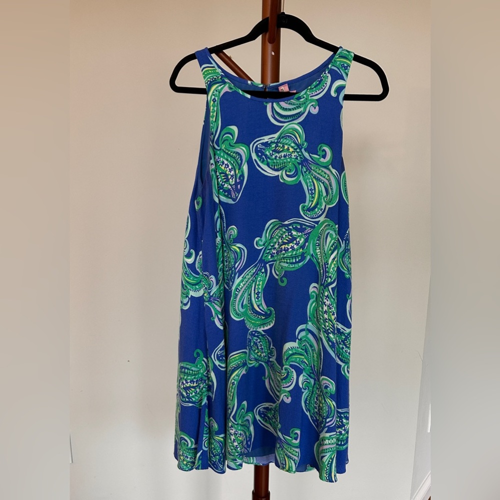 Lily Pulitzer-Blue and Green Dress- Large